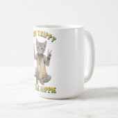 Mug Grey Tabby Cat Boho Stay Trippy Little Hippie  (Devant droit)