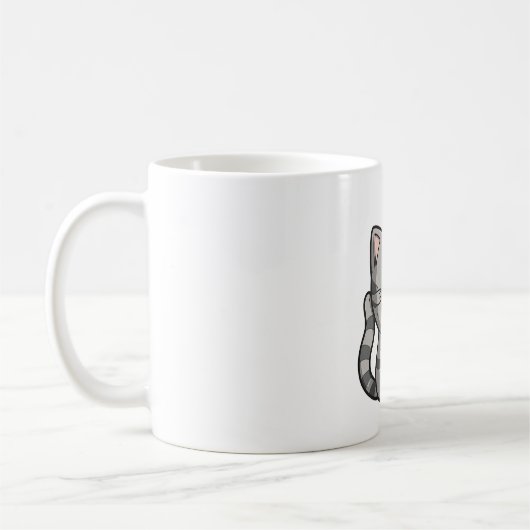 Mug Grey Tabby Kawaii Chat souriant (Gauche)