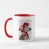 Mug Greyhound avec Casquette en laine rouge 2 (Gauche)