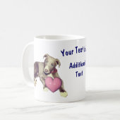 Mug Greyhound Coeur rose rosé Personnalisé (Devant gauche)