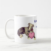 Mug Greyhound Coeur rose rosé Personnalisé (Gauche)