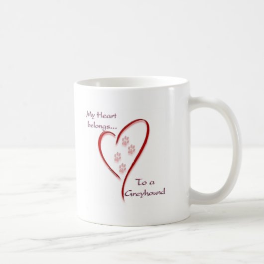 Mug Greyhound Heart Belongs (Droite)