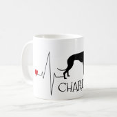 Mug Greyhound personnalisé Whippet Love Chien Coeur Be (Devant gauche)