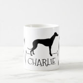 Mug Greyhound personnalisé Whippet Love Chien Coeur Be (Centre)