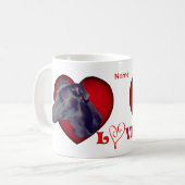 Mug Greyhound Red Heart Love Personnalisé (Devant gauche)