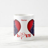 Mug Greyhound Red Heart Love Personnalisé (Centre)