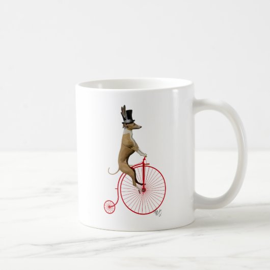 Mug Greyhound sur Red Penny Farthing Bike (Droite)