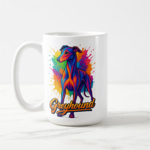 Mug Greyhound vibrant d'art Pop