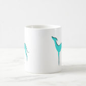 Mug Greyhound Whippet chien turquoise silhouette bleue (Centre)