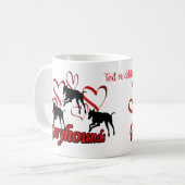 Mug Greyhounds Hearts Amoureux des chiens Personnalisé (Devant gauche)