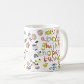 Mug Gribouillages d'alphabets d'enseignant préscolaire (Devant droit)