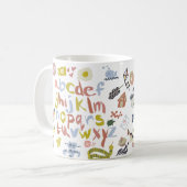 Mug Gribouillages d'alphabets d'enseignant préscolaire (Devant gauche)