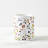 Mug Gribouillages d'alphabets d'enseignant préscolaire (Centre)
