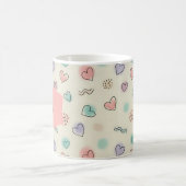 Mug Gribouillages ludiques de cœurs, de points et de l (Centre)