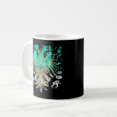 Mug Griffin Turquoise Et Or Sur Noir (Devant gauche)