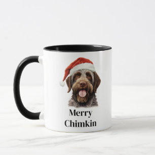 Mug Griffon à poil dur au chapeau de Santa Noël