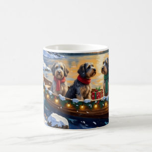 Mug Griffon à poil dur de Noël Bateau Fêtes