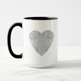 Mug Griffonnage à ailes de coeur
