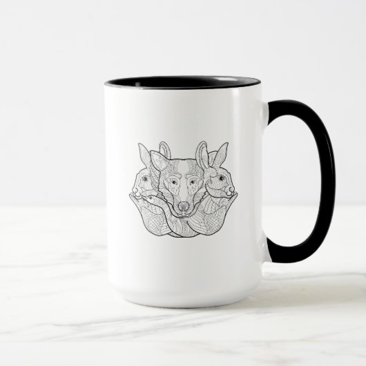 Mug Griffonnage animal de groupe (Droite)