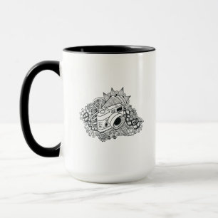 Mug Griffonnage d'appareil-photo de hippie