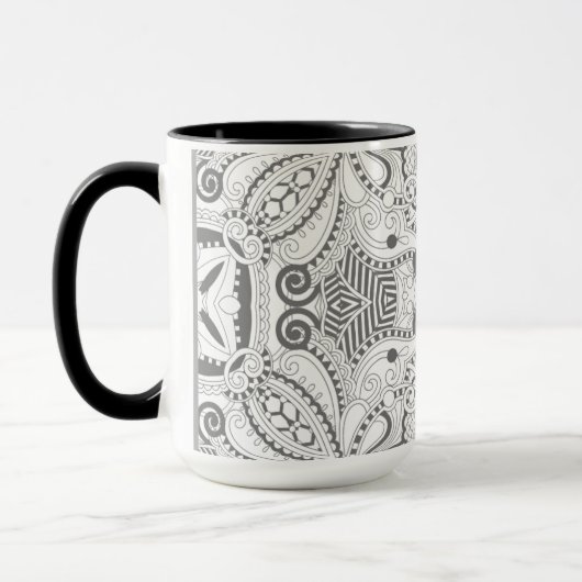 Mug Griffonnage de carré de fleur (Gauche)