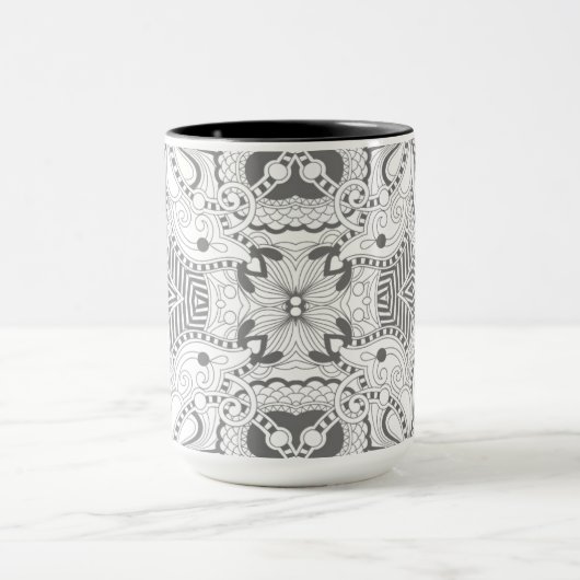 Mug Griffonnage de carré de fleur (Centre)