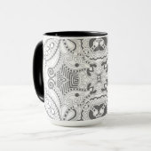 Mug Griffonnage de carré de fleur (Devant gauche)