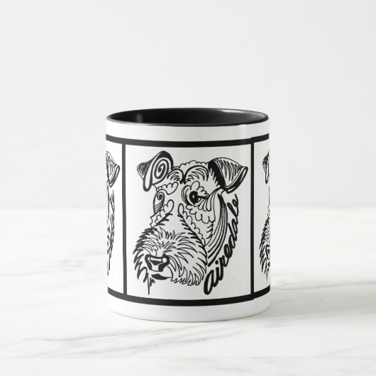 Mug Griffonnage de chien d'Airedale (Centre)
