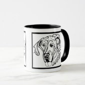 Mug Griffonnage de chien de great dane (Devant droit)