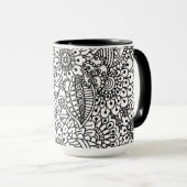 Mug Griffonnage de fleur (Devant droit)