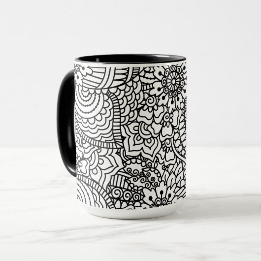 Mug Griffonnage de fleur (Devant gauche)