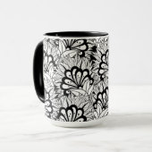 Mug Griffonnage de motif de fleur (Devant gauche)