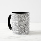 Mug Griffonnage de motif de plume de paon (Devant gauche)