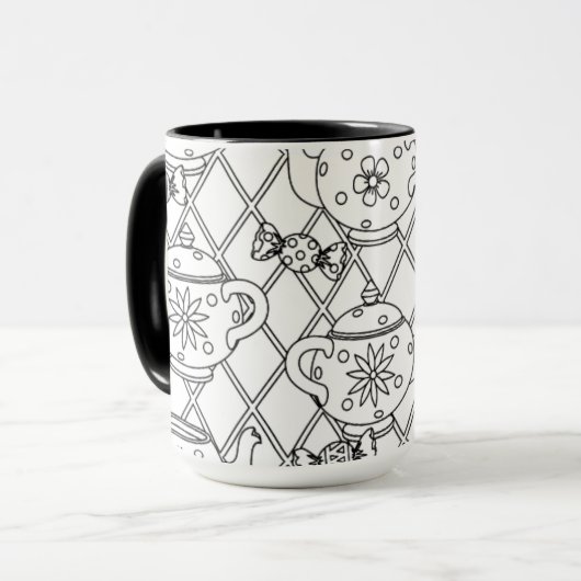 Mug Griffonnage de pot de thé (Devant gauche)