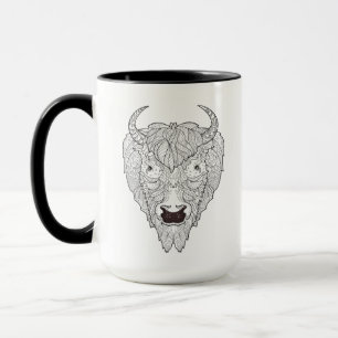 Mug Griffonnage de tête de bison