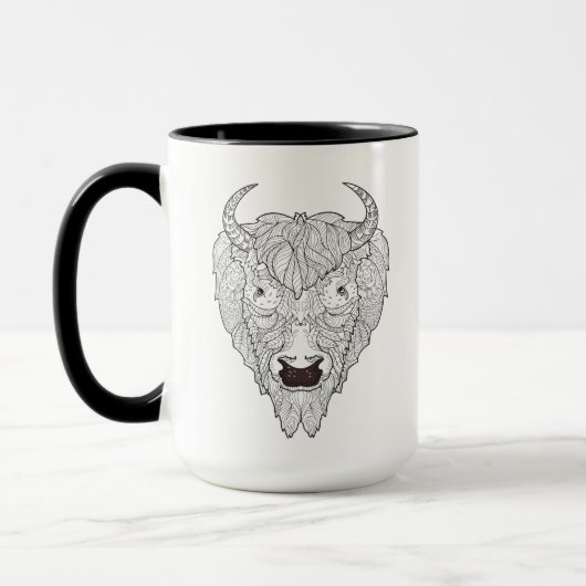 Mug Griffonnage de tête de bison (Gauche)