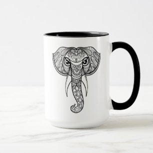 Mug Griffonnage de tête d'éléphant