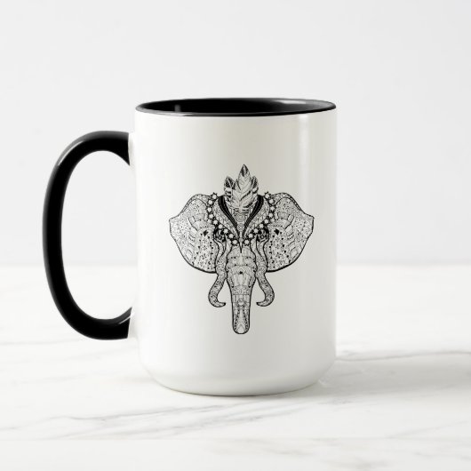 Mug Griffonnage d'éléphant de cirque (Gauche)