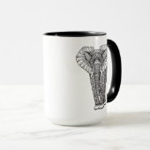 Mug Griffonnage d'éléphant modelé par imaginaire (Devant droit)