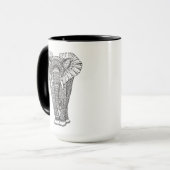 Mug Griffonnage d'éléphant modelé par imaginaire (Devant gauche)