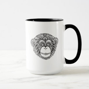 Mug Griffonnage d'Illustartion de singe