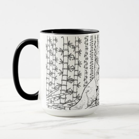 Mug Griffonnage en bambou de panda (Gauche)