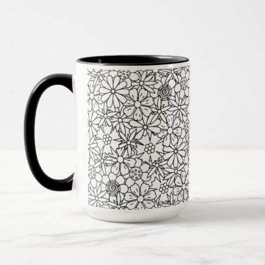 Mug Griffonnage floral (Gauche)