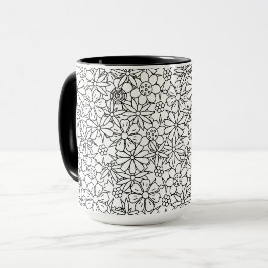 Mug Griffonnage floral (Devant gauche)