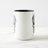 Mug Griffonnage floral de crâne (Centre)