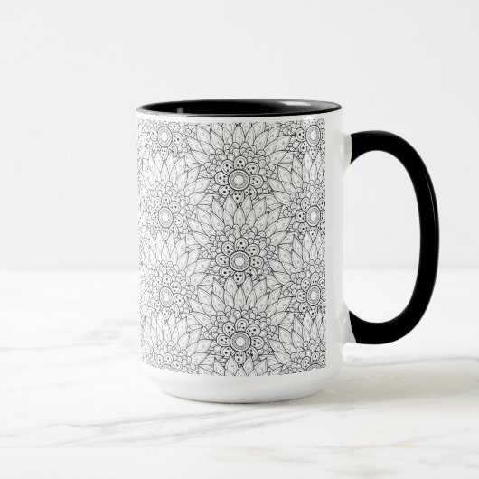 Mug Griffonnage floral de jardin (Droite)