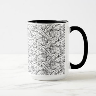 Mug Griffonnage floral détaillé de motif