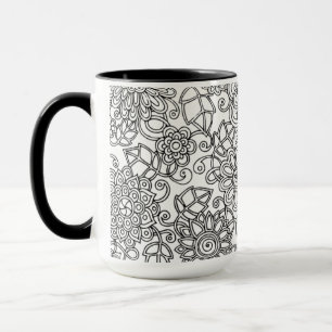 Mug Griffonnage floral ethnique