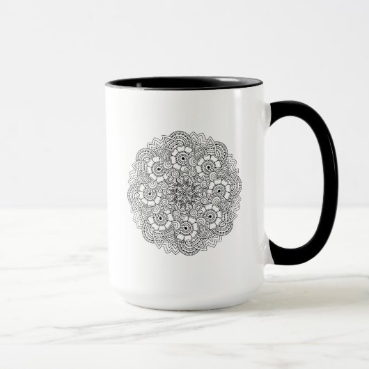 Mug Griffonnage rond de conception (Droite)