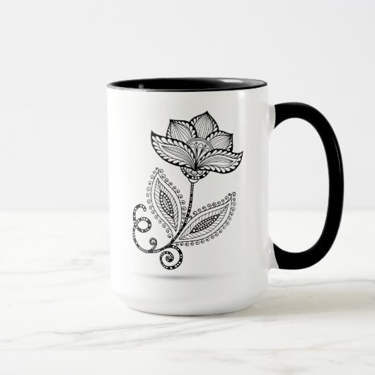Mug Griffonnages de Paisley Mehndi de henné (Droite)